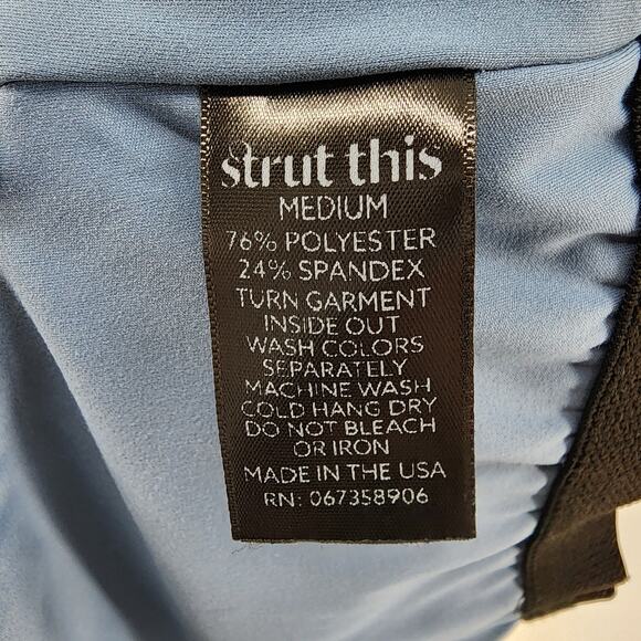 Revolve Strut This The Avalon Powder Blue Ruched Sports Bra Size Medium - Picture 3 of 4